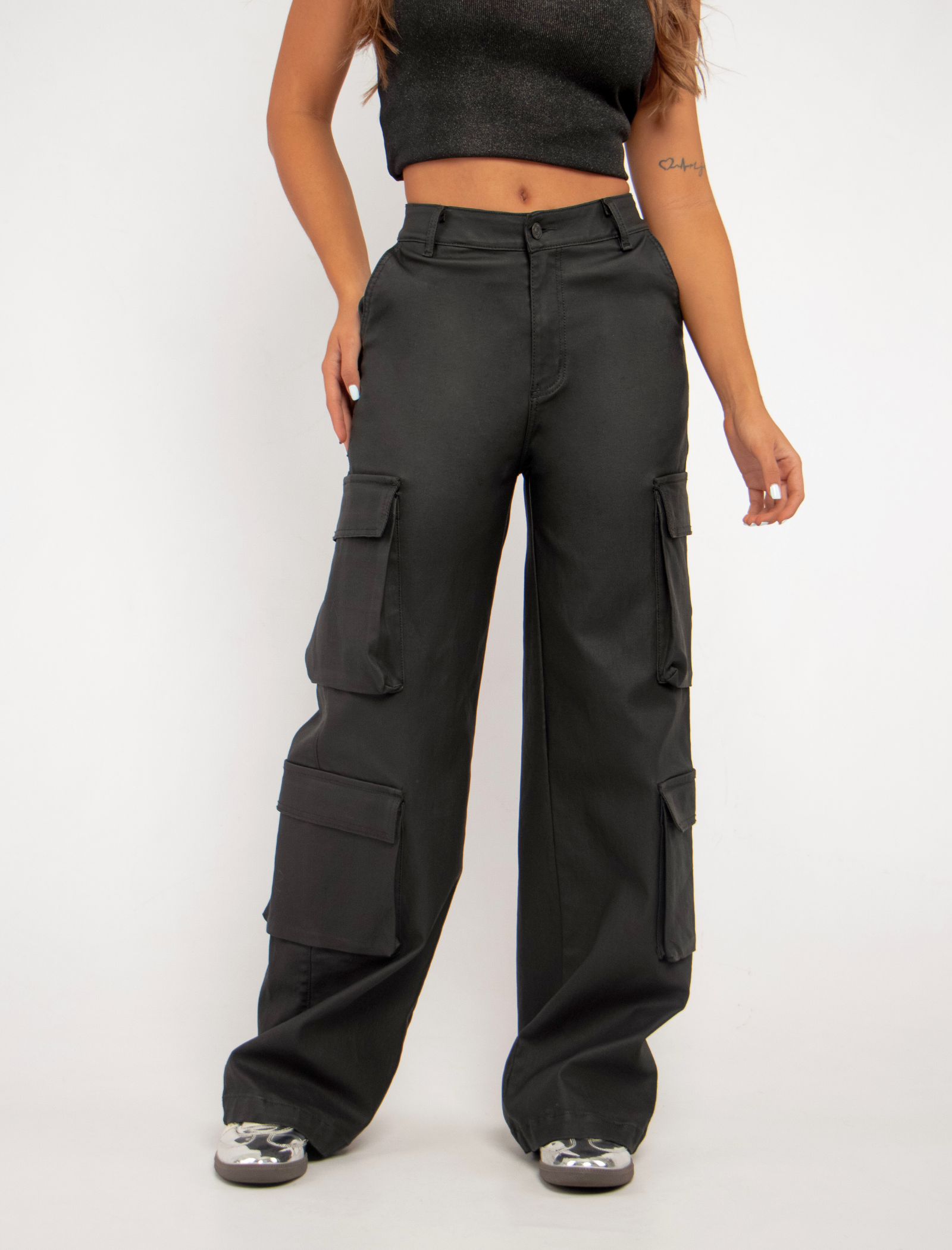 Jean Cargo Efecto Cuero - 715069