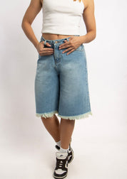 Bermuda Desflecado Con Taches - 715046
