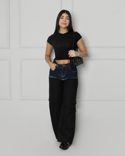 Pantalón Con Denim - 714033