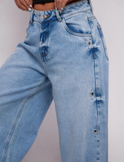 Wide Leg Con Bota Desflecada - 715058