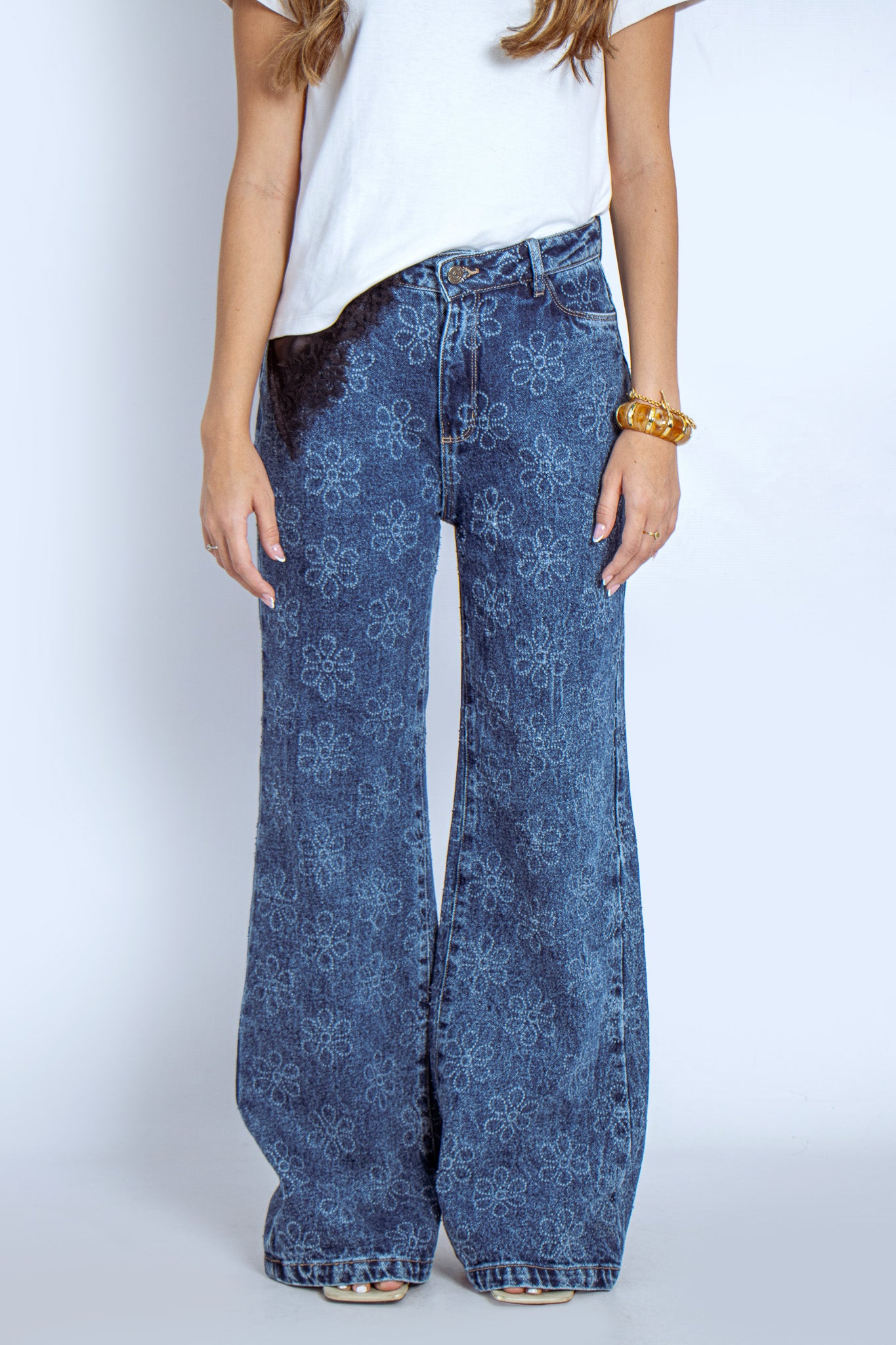 Jean Wide Leg Flores Laser - 716011