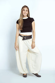 Pantalon Silueta Ballon Con Cinturon -716018