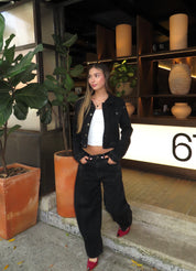 Chaqueta denim negro- 7CH602