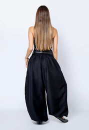 Pantalon Silueta Ballon Con Cinturon negro -716018