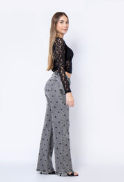 Jean Wide Leg polka dot gris - 716022