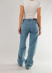 Jean Wide Leg Con Rotos  - 715051