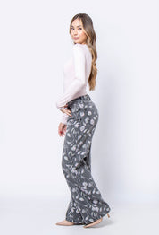 Jean Wide Leg flores gris - 716017
