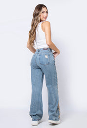 Jean Wide Leg Con Rotos  - 715051