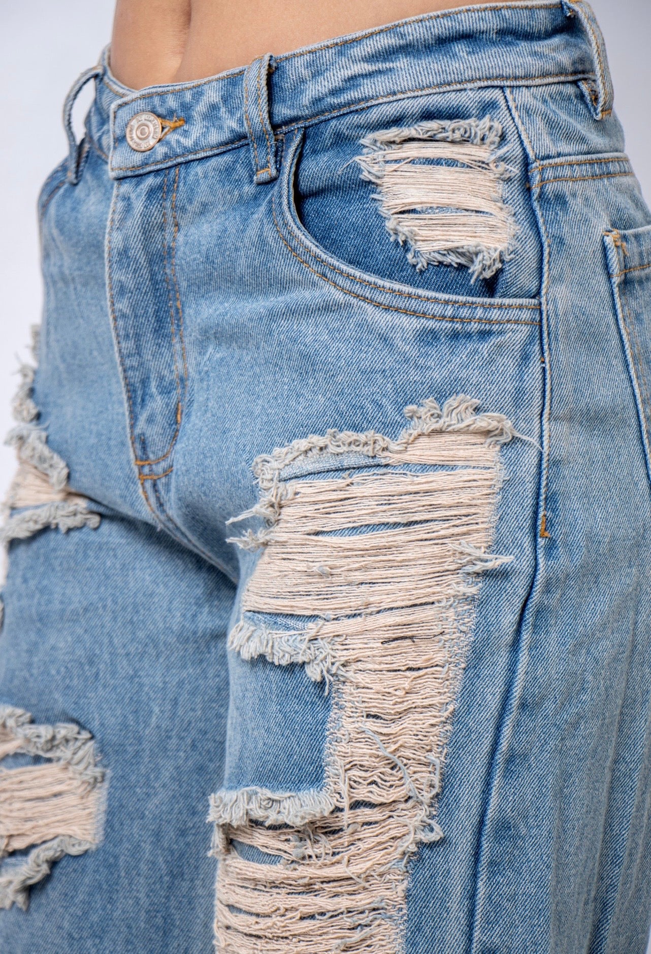 Jean Wide Leg Con Rotos  - 715051