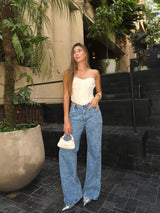 Jean Wide Leg Estampado - 716010