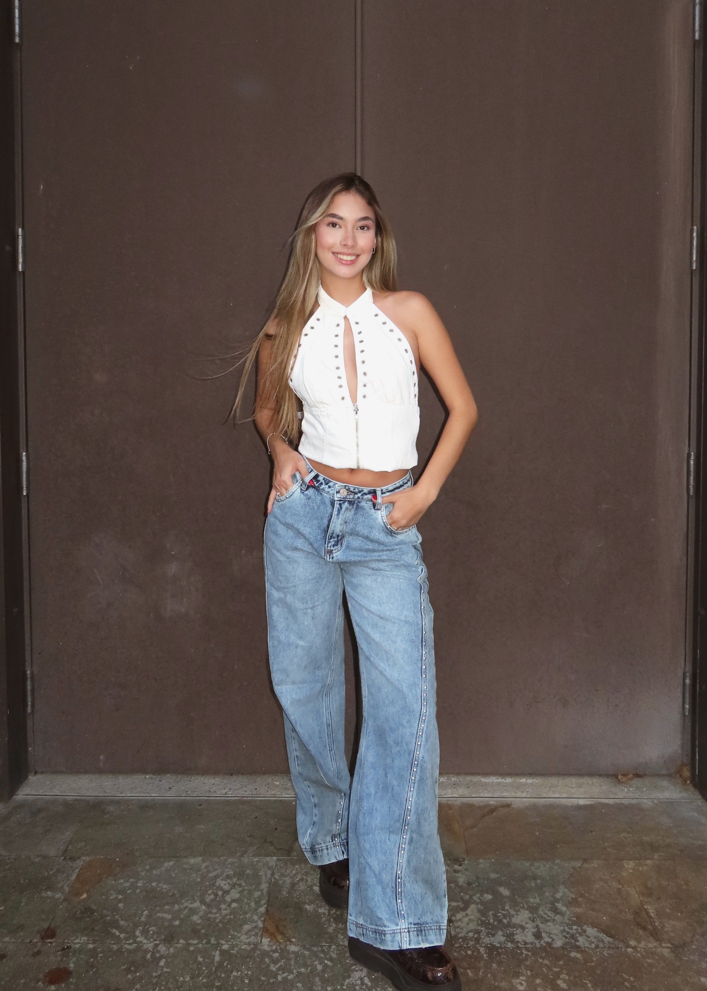 Jean Wide Con Taches  - 715052