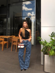 Jean Wide Leg Flores Laser - 716011