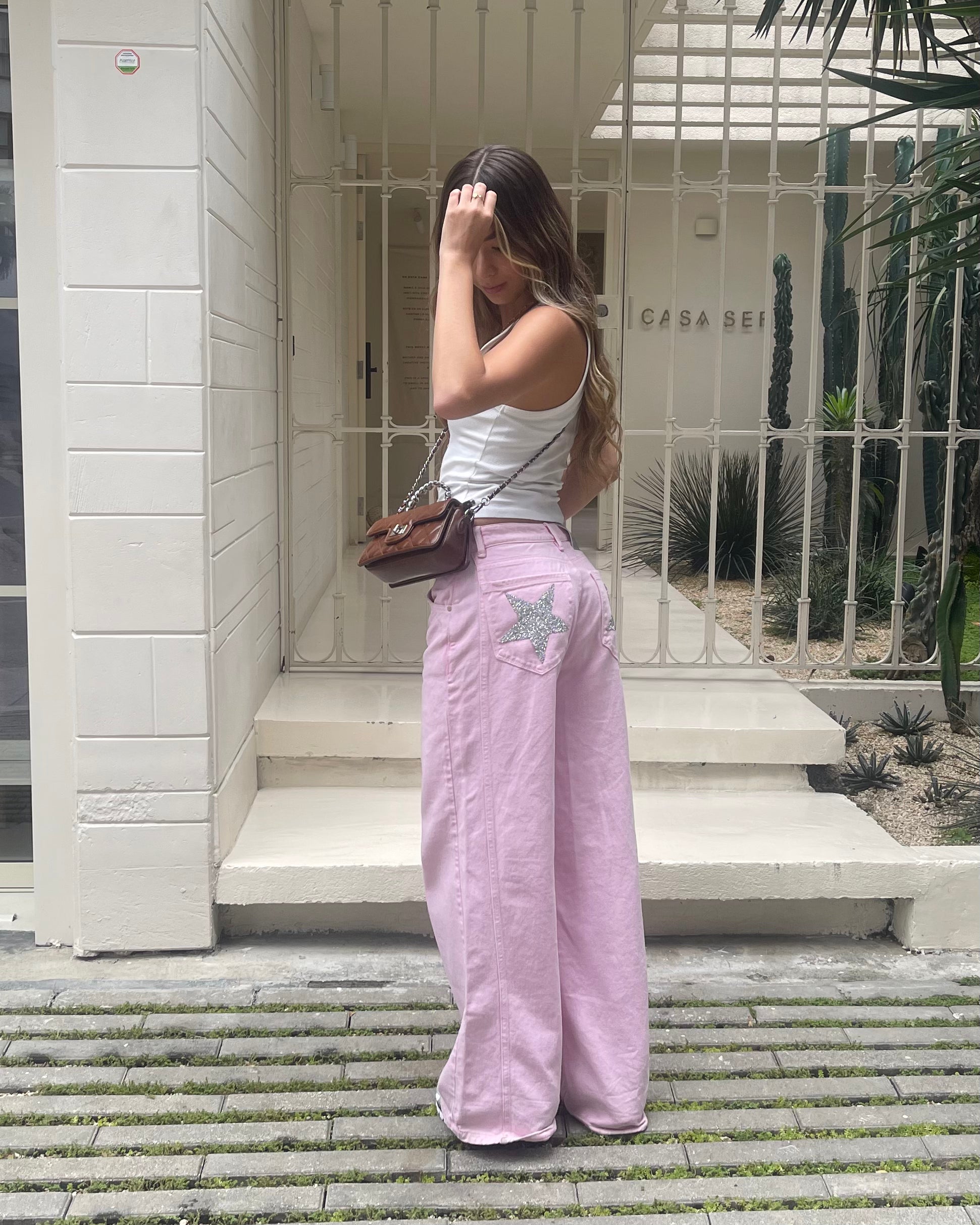 Wide Leg Rosa con Estrellas - 716064 - PREVENTA