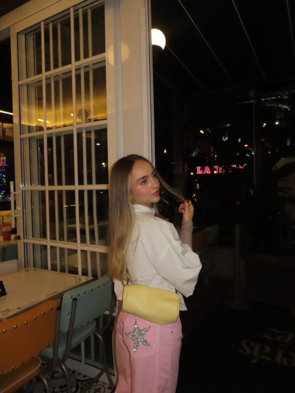 Wide Leg Rosa con Estrellas