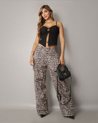 Pantalón Animal Print Cargo - P54026