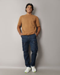 Jean Cargo Bota Recta Azul Oscuro - 315000