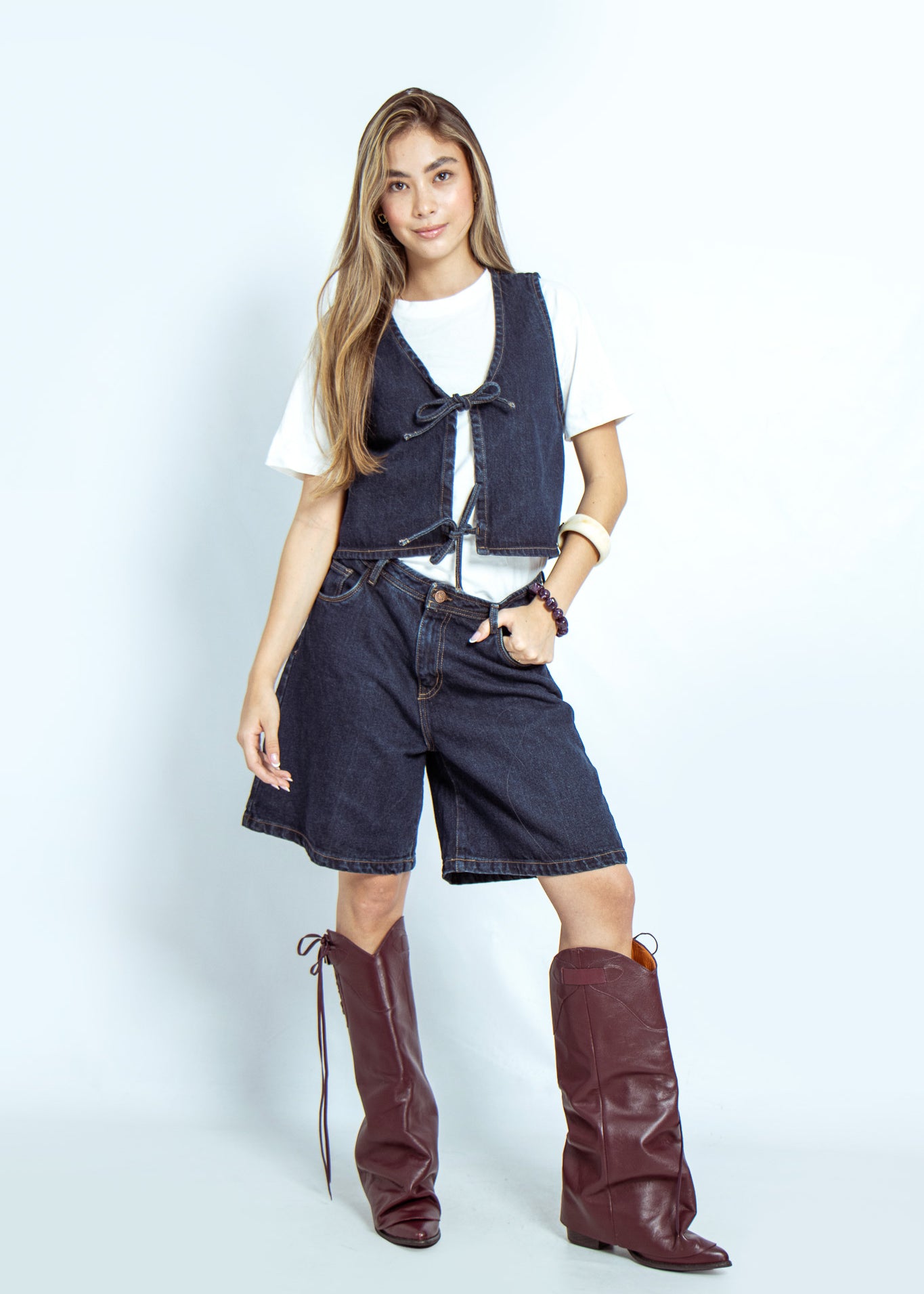 Set Chaleco- Bermuda Denim P56000
