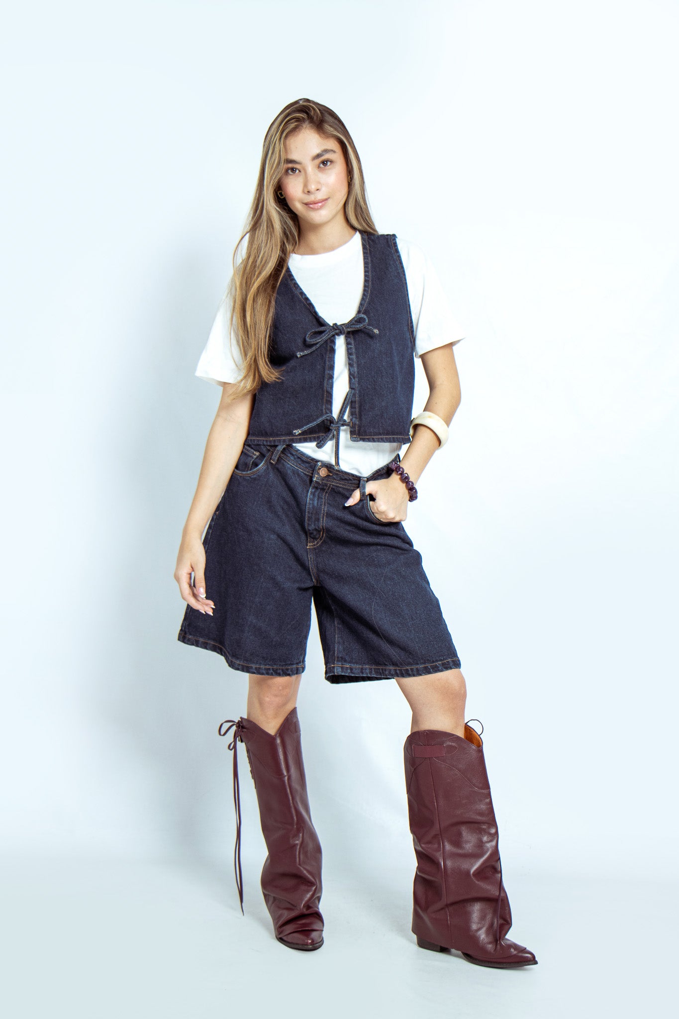Set Chaleco- Bermuda Denim P56000
