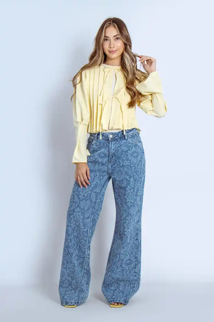 Jean Wide Leg Estampado - 716010