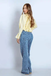 Jean Wide Leg Estampado - 716010