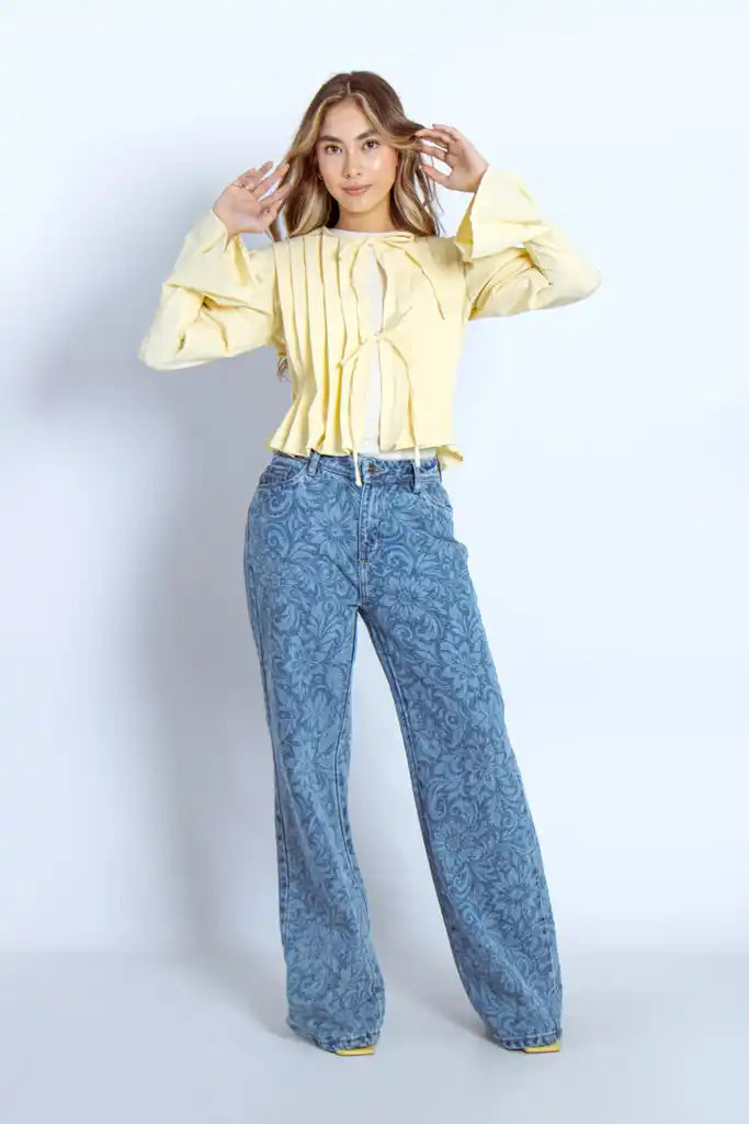 Jean Wide Leg Estampado - 716010