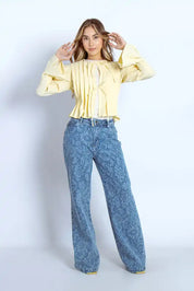 Jean Wide Leg Estampado - 716010