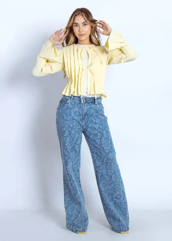 Jean Wide Leg Estampado - 716010